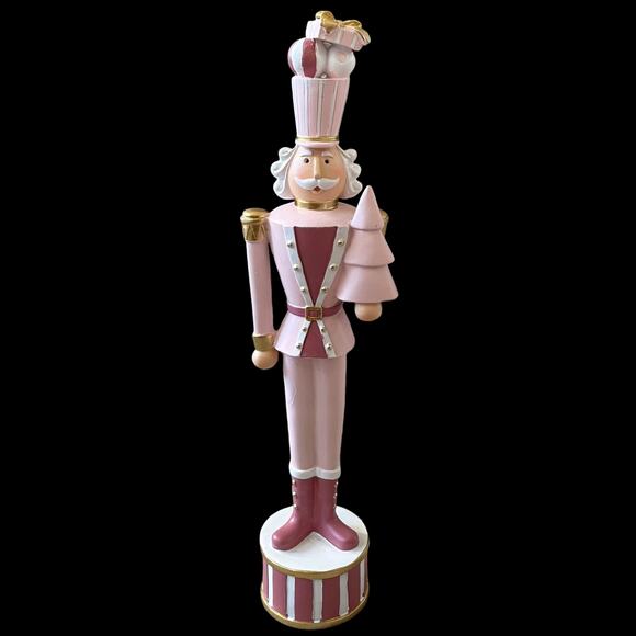 Balsam & Fir PINK GOLD NUTCRACKER Soldier Figurine 18in Christmas Holiday NEW - Picture 15 of 16